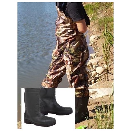 Nylon wader with  PVC boots