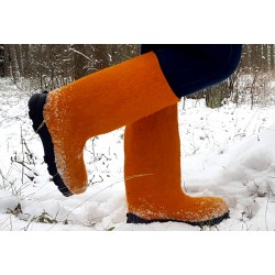 Veltiniai batai oranžiniai   su poliuretaniniais padais