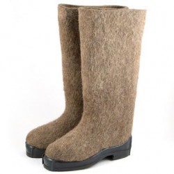 Felt boots grey with rubber sole